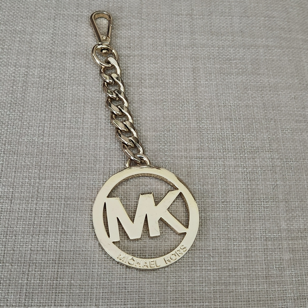 Michael Kors Gold Tone Logo Keychain/ Purse Charm